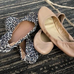 Cheetah and nude Lucky Brand ballet flats.